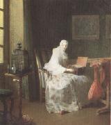 Jean Baptiste Simeon Chardin The Bird-Organ (mk05) oil painting picture wholesale